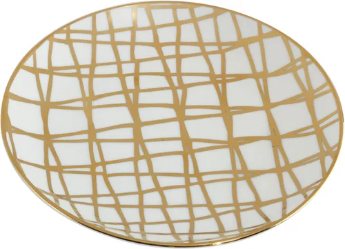 Vista 2 de Certified International Matrix - Platos de almuerzo/canapé chapados en oro, 6 pulgadas, juego de 6 diseños surtidos