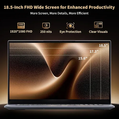 Vista 19 de EKY Portátil de 18,5 pulgadas, 16 GB de RAM, SSD de 1 TB, computadora