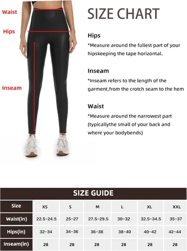 Vista 6 de HARTPOR Leggings de piel sintética para mujer de 2528 pulgadas, pantalones de cuero con control de abdomen y cintura alta, leggings de cuero