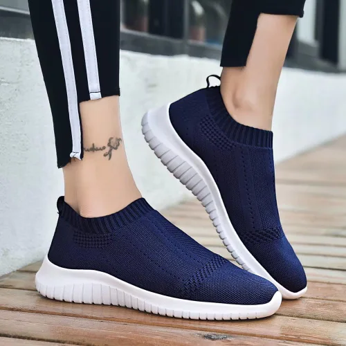 Vista 6 de Konhill - Zapato deportivo para caminar, ligero, deportivo, informal, para gimnasio, sin cordones, para mujer
