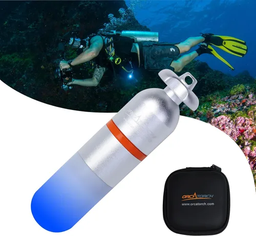 Vista 13 de ORCATORCH SD01PRO Luz de señal de buceo mejorada y brillante, baliza sumergible Mini marcador de tanque con modos constantes y parpadeantes