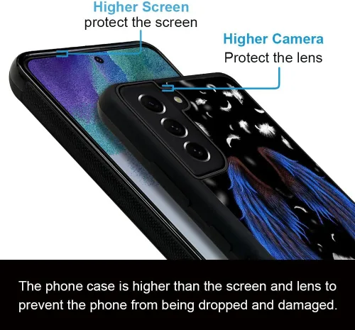 Vista 3 de ZHEGAILIAN Funda compatible con Samsung Galaxy S21 FE, diseño de patrón de policarbonato duro cubierta trasera antideslizante de absorción