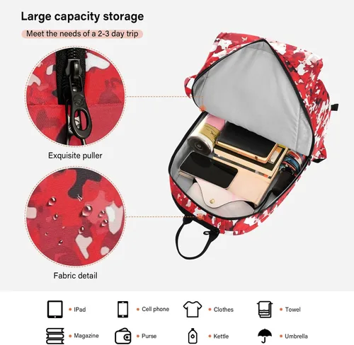 Vista 6 de Sporting Goods Tennis Bag Large Sturdy Red Camouflage Camouflage Sport Pickleball Badminton Bag for Teen Boys Girls Men Women para raqueta de tennis