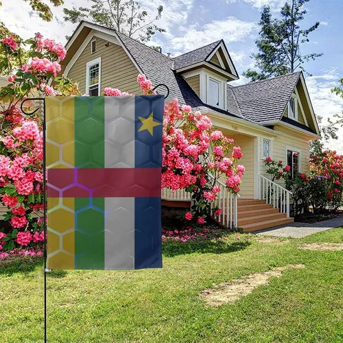 Vista 5 de Flag Of The Central African Republic Garden Flag 28"x40" Inch Double Sided Garden Flags Home Lawn Outdoor Decor Flags Party Banner Welcome Flag