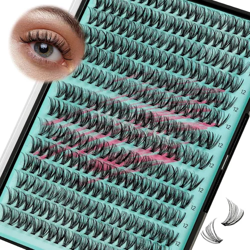 Vista 10 de Kit de Extensión de Pestañas, Kit de Racimos de Pestañas DIY 168Pcs con Pegamento de Unión y Sello Impermeable, Removedor de Pestañas para Kit
