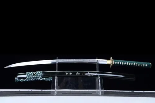 Vista 5 de Espada de Hamon real de 41 pulgadas, hoja Osoraku‑zukuri, katana samurái