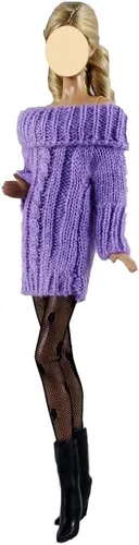 Vista 4 de Ropa de muñeca, 5 conjuntos de trajes de primavera pantalones cortavientos sombrero para muñecas de 11.5 pulgadas, accesorios estilo aleatorio (B)