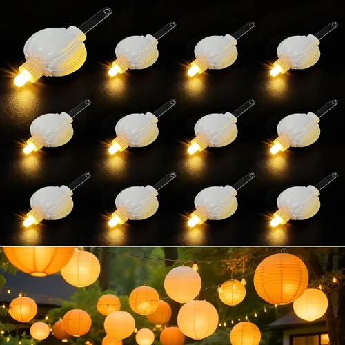 Vista 10 de Aogist - Paquete de 24 luces LED pequeñas, alimentadas por batería, impermeables, luz colgante que dura 48 horas para linternas de papel, globos