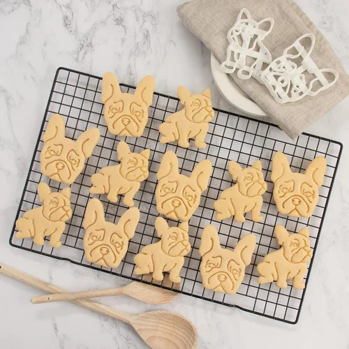 Vista 8 de Juego de 2 cortadores de galletas Bulldog Francés (Diseños: Cuerpo y Cara), 2 piezas - Bakerlogy