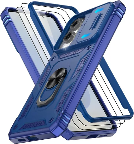Vista 240 de Gritup Funda para Google Pixel 6 con cubierta deslizante para cámara y protector de pantalla (2 unidades), soporte de anillo giratorio 360°, funda
