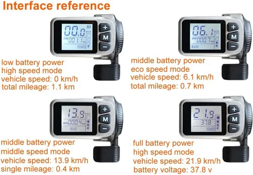 Vista 7 de L-faster Controlador de motor sin escobillas de bicicleta eléctrica de 250 W 350 W con pantalla LCD de acelerador de pulgar Wuxing y freno EBS