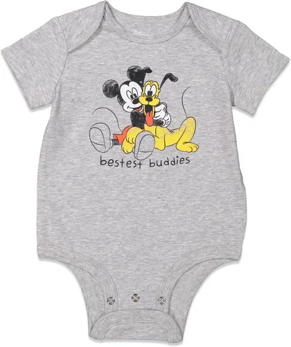 Vista 4 de Disney Bambi Lion King Mickey Minnie Mouse Winnie the Pooh Princess Dumbo - Paquete de 3 mamelucos para bebés recién nacidos a bebés