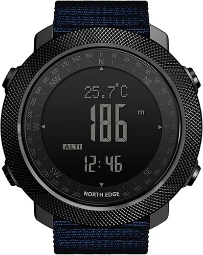 Vista 2 de HOOSHU Tactical Sports Watches for Men Digital Outdoor Survival Military Compass Rock Solid Digital Watches with Durable Band Steps Tracker