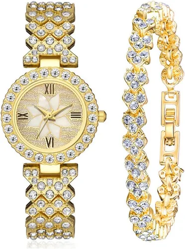 Vista 7 de CdyBox Las mujeres al por mayor 6 paquetes de amor impreso pulsera relojes conjunto un montón diamante envoltura alrededor de brazalete reloj
