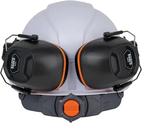 Vista 14 de Klein Tools 60532 orejeras con tapa y accesorio para casco de seguridad, 26dB NRR para construcción, fabricación, mantenimiento