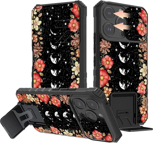 Vista 21 de Rossy Funda para iPhone 14 2022, para iPhone 14 con funda deslizante para cámara deslizante, soporte integrado, doble capa híbrida, a prueba de 1-37