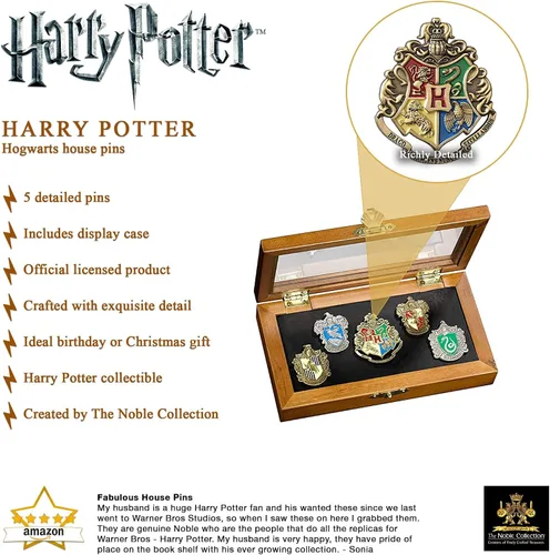 Vista 2 de Set de prendedores con los escudos de las casas de Harry Potter