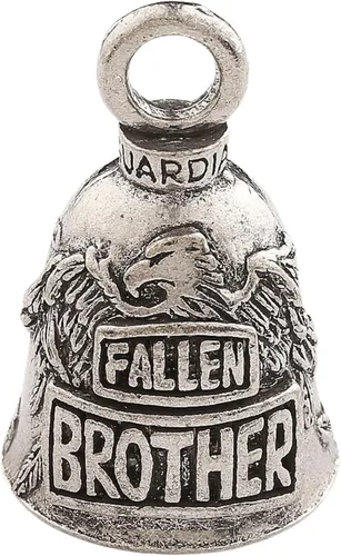 Vista 16 de Guardian Bell Campana patriótica de buena suerte con llavero y bolsa de regalo de terciopelo negro Campana de motocicleta Peltre sin plomo
