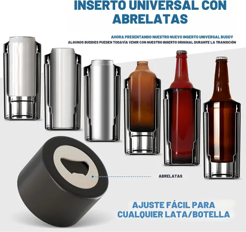 Vista 5 de Frost Buddy - Enfriador universal de latas, aislante de latas de acero Se adapta a latas delgadas de 12 onzas, 16 onzas, niños altos