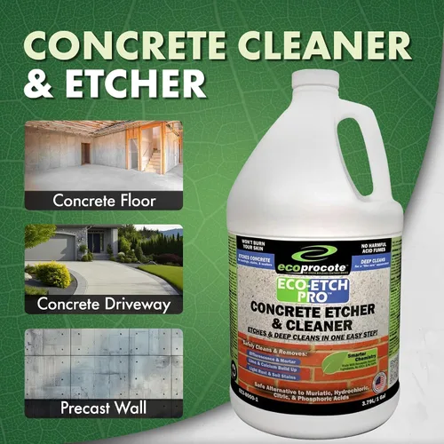Vista 2 de eco-etch Pro hormigón Etcher & Limpiador, 1 gal Efflorescence, Rust & Dirt Remover from Brick, Driveway, Garage - Gentle Substitute for Citric