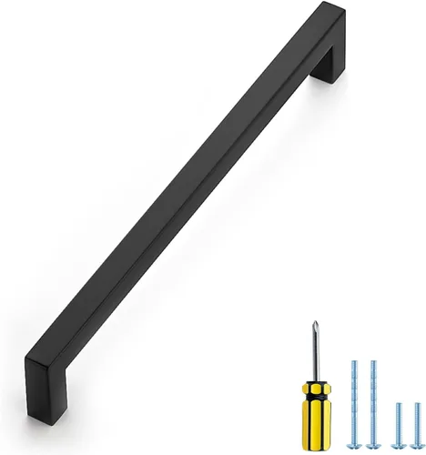 Vista 28 de Ravinte Paquete de 5 tiradores cuadrados de gabinete de 2-1/2 pulgadas, manijas negras para gabinetes de cocina, accesorios de cocina negros mate
