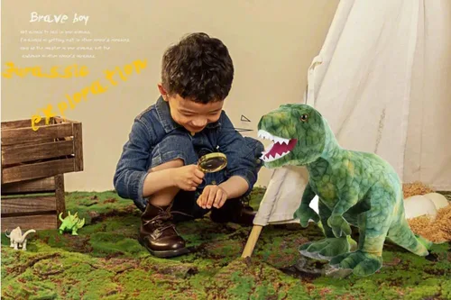 Vista 5 de NatureMan Juguete gigante T-Rex de peluche de dinosaurio de peluche, 23.6 pulgadas, animal de peluche realista para niños, muñeco de peluche