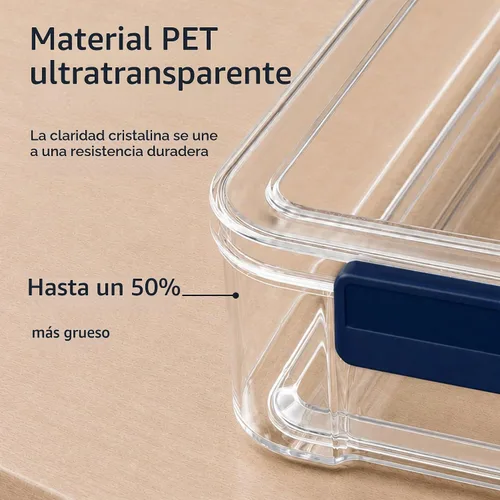Vista 3 de CATOOMUU - Juego de 2 cajas de almacenamiento de 5.5 cuartos de galón, 9 x 13, de plástico, portátiles, con cierre de presión, transparentes