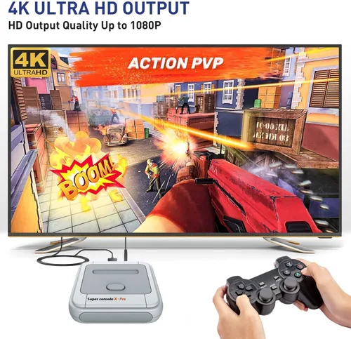 Vista 4 de Kinhank Retro Game Console 256GB, Super Console X PRO Built-in 117,000+ Games, Video Game Console Systems for 4K TV HDAV Output, Dual Systems (256G)