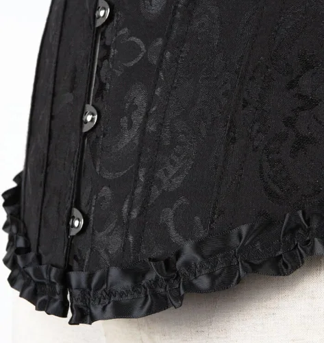 Vista 8 de Atractivo corsé floral para mujer con cordones en la espalda lencería corpiño talla extragrande