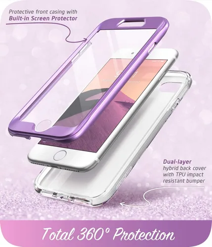 Vista 2 de i-Blason Cosmo Series - Funda diseñada para iPhone SE 2020/iPhone 7/iPhone 8, [protector de pantalla integrado] elegante funda protectora
