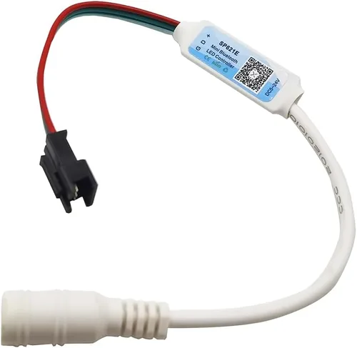 Vista 3 de DC5-24V SP621E Mini controlador LED Bluetooth Control APP para WS2811 WS2812B SK6812 Pixeles Dream Color LED Strip (con conector de CC)