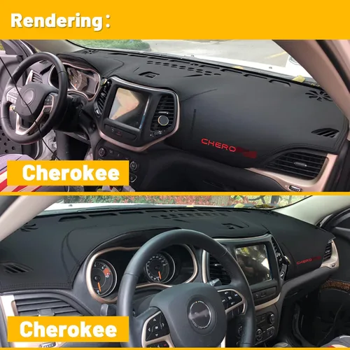 Vista 10 de Tapete antideslizante para tablero de instrumentos compatible con Jeep Cherokee 2014, 2015, 2016, 2017, 2018, 2019, 2020, 2021, 2022, protector