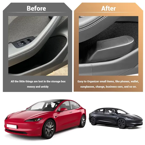 Vista 6 de YEE PIN Compatible con el cubo de basura Tesla Model Y para Tesla Model Y (2024-2020), puerta de automóvil Tesla Model 3 (2023-2017), puerta