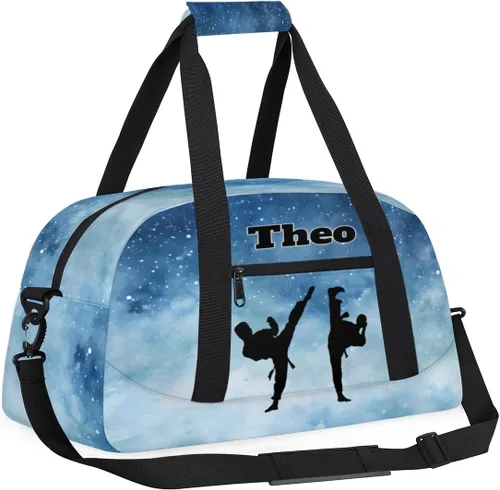 Vista 3 de Bolsas de lona deportivas personalizadas para niños, bolsa de entrenamiento personalizada para gimnasio, bolsa de entrenamiento con nombre
