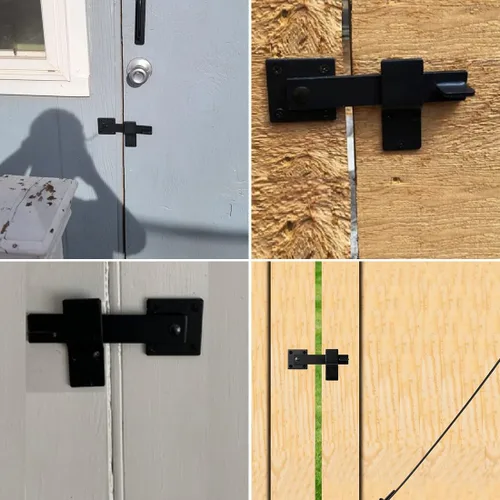Vista 7 de Pestillo de puerta de valla de 5.5 pulgadas resistente para valla de madera para exteriores, gabinetes, cobertizos, puertas correderas y puerta