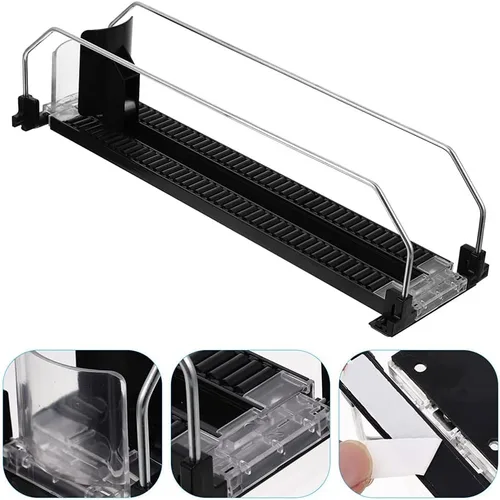 Vista 7 de iplusmile Organizador de bebidas para refrigerador, dispensador de latas de soda autoempujable, organizador de botellas, almacenamiento de bebidas