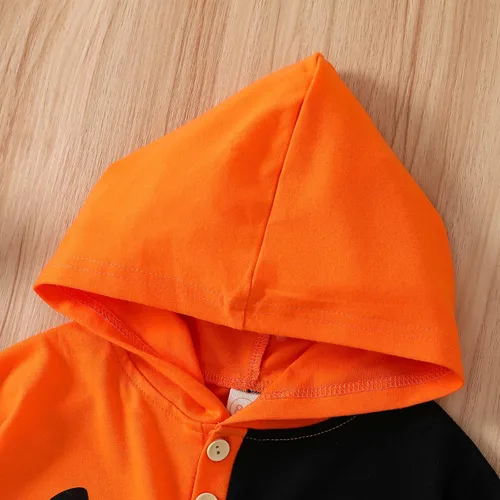 Vista 4 de BeQeuewll Disfraz de Halloween para niños pequeños, con capucha, poncho con capucha, sombrero, ropa de cosplay