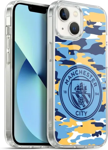 Vista 62 de Head Case Designs Funda de gel con licencia oficial del Manchester City Man City FC Blue Moon Badge Camou [protección de grado militar] compatible