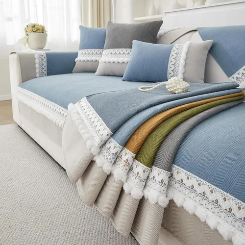 Vista 8 de VClife Funda para Brazo de Sofá Antideslizante Azul Fundas para Reposabrazos para Reclinable, Sillón, Sofá de Dos Plazas y Sofá 1 Pieza Funda Suave