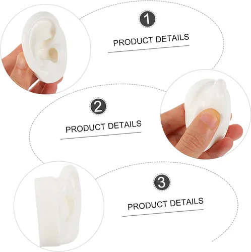 Vista 5 de Healeved 8 Pairs Artificial Ears Artificial Silicone Ear Fake Ear Models Jewelry Simulation Ear Models Soft molde de para resina Child Multifunction
