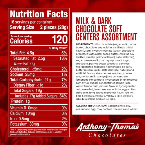 Vista 2 de Anthony Thomas, Soft Centers - Caja de regalo de chocolate, surtido de leche y chocolate negro (32 unidades, chocolate con leche y negro)