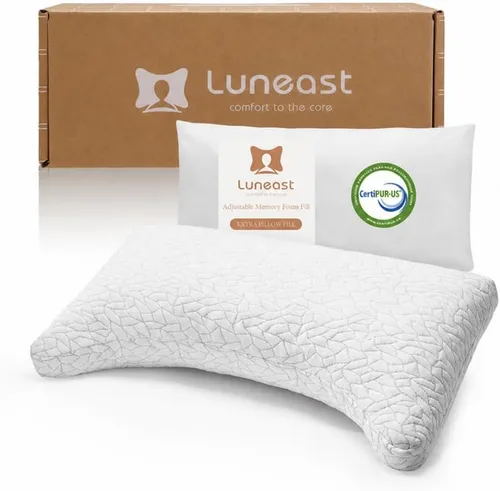 Vista 14 de Almohadas de espuma viscoelástica para dormir, almohada de cama ajustable y transpirable para dormir de lado, espalda y estómago, funda de almohada
