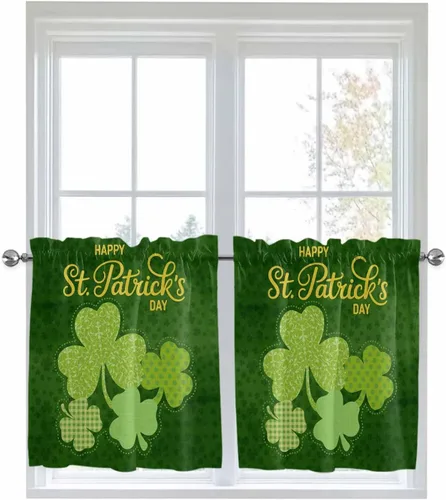 Vista 11 de Cortinas de cocina de Navidad, cenefa semitransparente ajustable con lazo, muñeco de nieve, copo de nieve, bolsillo para barra, tratamiento