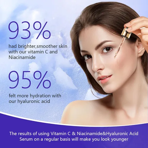 Vista 5 de Suero facial de ácido hialurónico, suero facial de vitamina C, suero de niacinamida, suero de cuidado de la piel facial para rellenar
