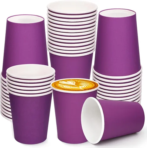 Vista 10 de Paquete de 25 vasos de papel desechables negros de 8 onzas, tazas de café caliente, taza de té de papel, vasos desechables, vasos para bebidas