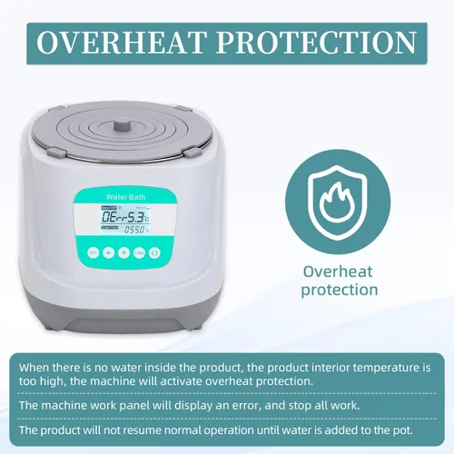 Vista 5 de Agitador magnético de baño de agua digital Calentador termostático Dispositivos de calefacción eléctrica Revestimiento de acero inoxidable 2.4L