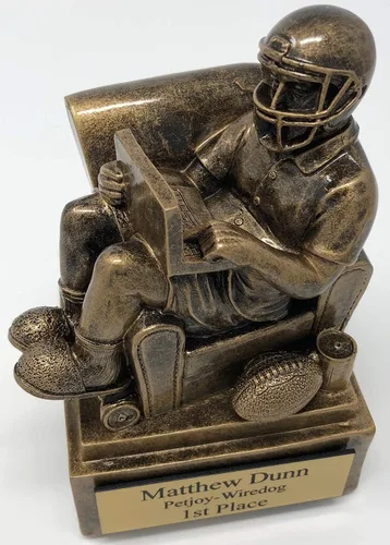 Vista 6 de Fantasy Football Trophy - Sillón quarterback Champion o perdedor trofeo de inodoro - Placa grabada gratis bajo petición