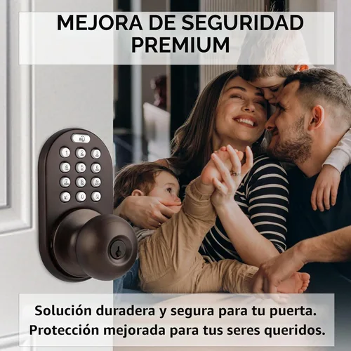 Vista 7 de MiLocks TKK-02OB: cerradura digital para puerta con teclado electrónico, bronce aceitado, teclado con función de bloqueo Bronce frotado con aceite