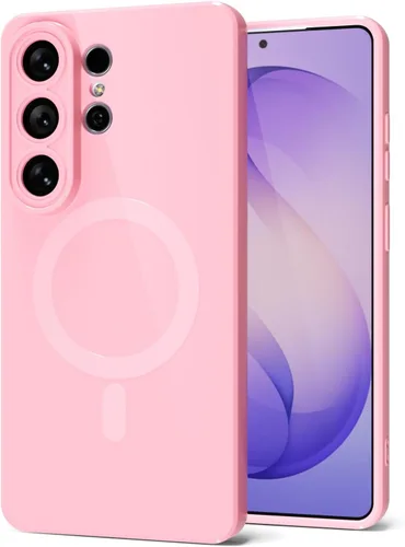 Vista 40 de Svanove Funda magnética de silicona para Samsung Galaxy S22, compatible con Magsafe, bonita funda para mujer, goma de gelatina brillante delgada