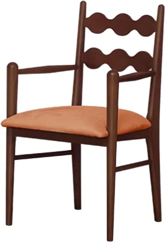 Vista 30 de Sillas de comedor tapizadas, silla de cocina con respaldo, silla de sala de estar con brazos versátil asiento de comedor de granja, sillas